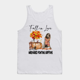 Fall In Love With Wirehaired Pointing Griffon Thanksgiving Tank Top